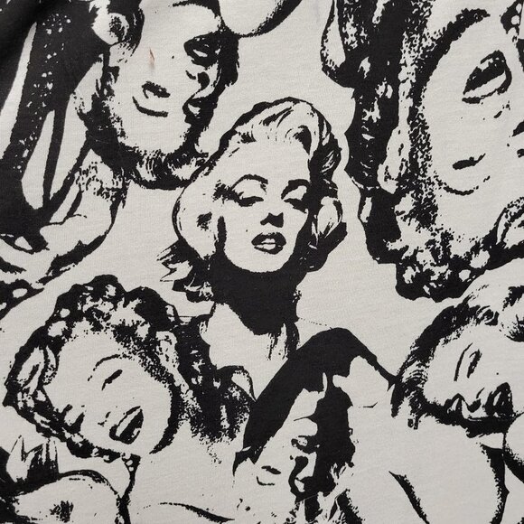 Marilyn Monroe Print Black White V Neck Short Sleeve Long Maxi Dress  Size S/M - Picture 7 of 14